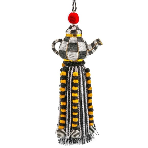 MacKenzie-Childs Other - MACKENZiE•
•CHiLDS - Courtly Check Tea Kettle Beaded Tassel - NWT